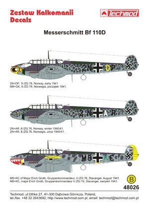 Techmod 48026 - Messerschmitt Bf 110D (1:48)