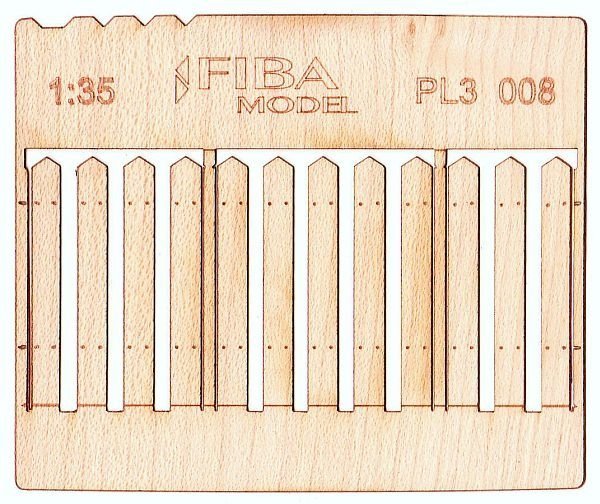 Model scene PL3-008 Wooden fence type 8 Drewniany płot 1/35