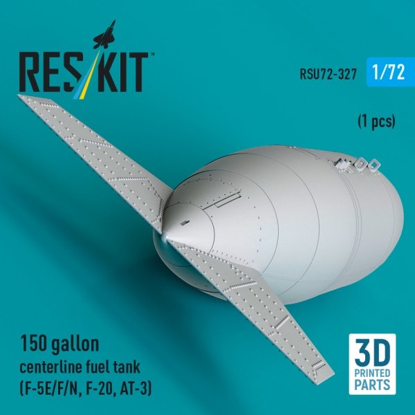 RESKIT RSU72-0327 150 gallon centerline fuel tank (F-5E/F/N, F-20, AT-3) (1 pcs) (3D Printed) (1/72)