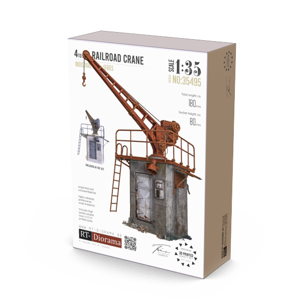 RT-Diorama 35495 4to. Railroad Crane Industrial Series - 3D Printed Model 1/35