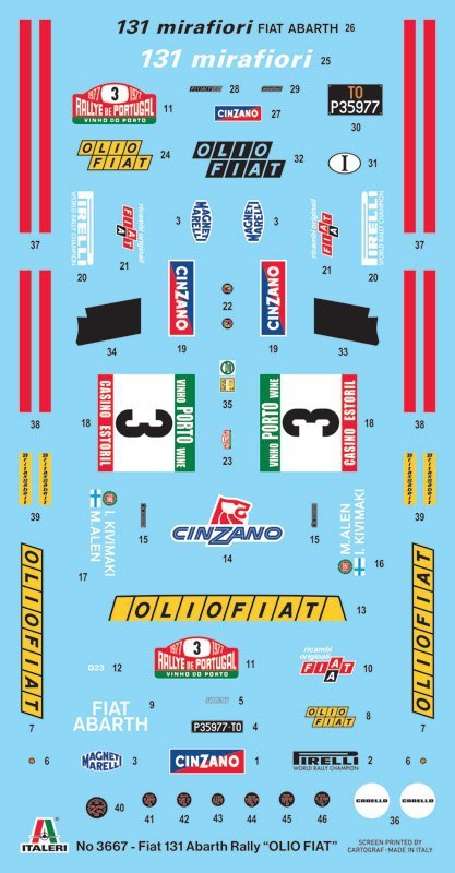 Italeri 3667 FIAT 131 Abarth Rally OLIO FIAT 1/24