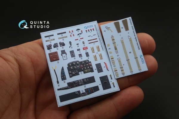 Quinta Studio QD32059 Me-262A 3D-Printed &amp; coloured Interior on decal paper (for Trumpeter kit) 1/32