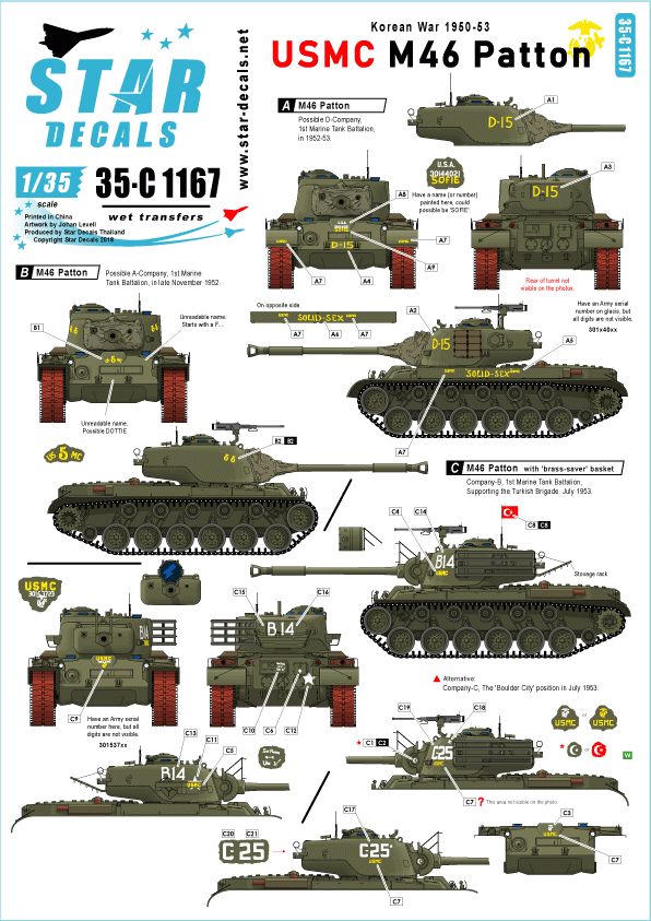 Star Decals 35-C1167 USMC M46 Patton - Korean War 1950-53 1/35