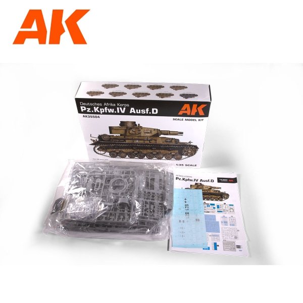 AK Interactive AK35504-B PZ.KPFW.IV AUSF.D AFRIKA KORPS + 5 FIGURES GERMAN TANK CREW AFRIKA KORPS 1/35