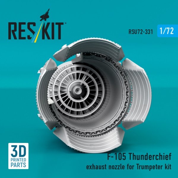 RESKIT RSU72-0331 F-105 Thunderchief exhaust nozzle for Trumpeter kit (3D Printed) (1/72)