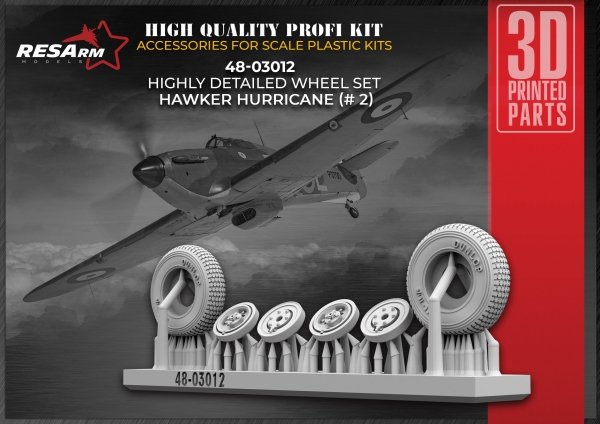 RESArm 48-03012 HURRICANE VAR 2 - Wheels under load (3D resin printing) 1/48