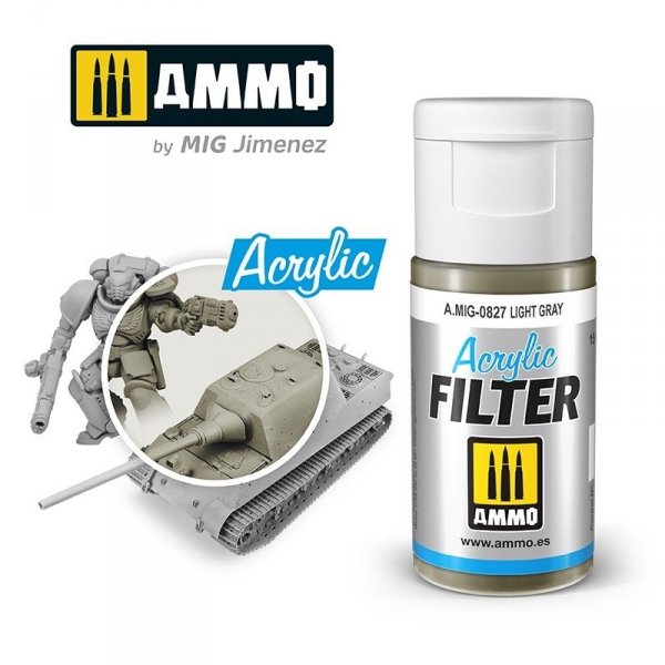 Ammo of Mig 0827 ACRYLIC FILTER Light Gray 15 ml