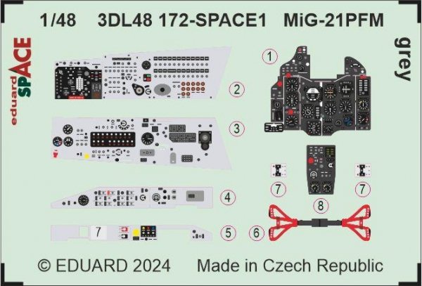 Eduard 3DL48172 MiG-21PFM grey SPACE EDUARD 1/48