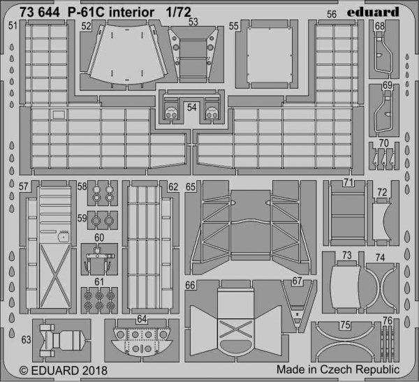 Eduard 73644 P-61C interior HOBBY BOSS 1/72
