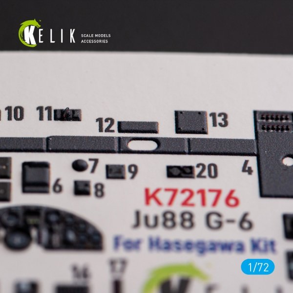 Kelik K72176 Ju88 G-6 - interior 3D decals for Hasegawa kit (1/72)