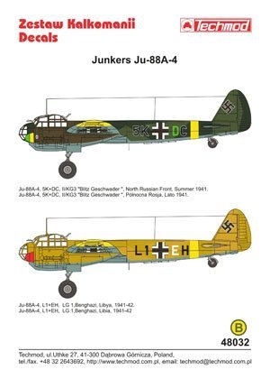 Techmod 48032 - Junkers Ju 88A-4 (1:48)