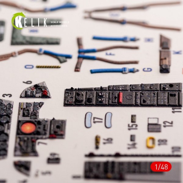 Kelik K48120 F-104G - interior 3D decals for Kinetic kit (1/48)
