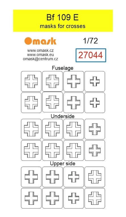 Omask 27044  Bf 109 E masks for crosses 1/72