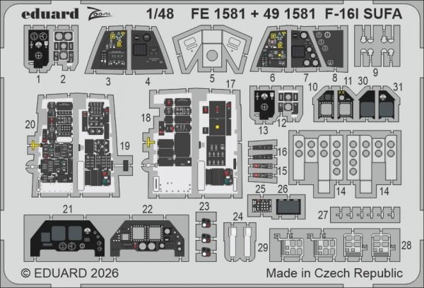 Eduard FE1581 Lockheed Martin F-16 I Sufa - Zoom Set (for GWH Kits) 1/48