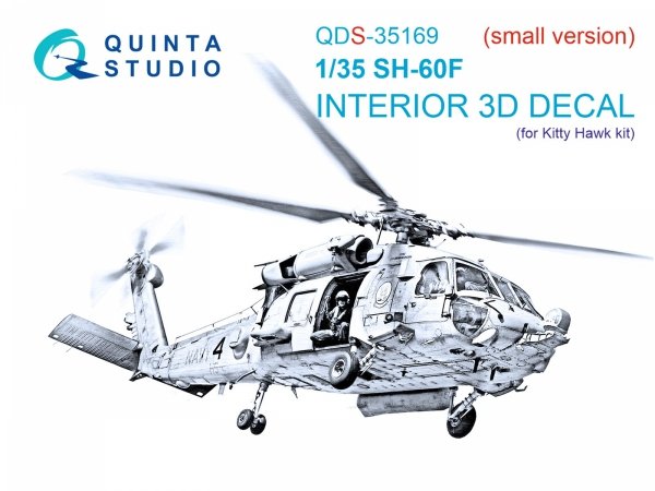 Quinta Studio QDS-35169 SH-60F Seahawk 3D-Printed &amp; coloured Interior on decal paper (Kitty Hawk) (Small version) 1/35