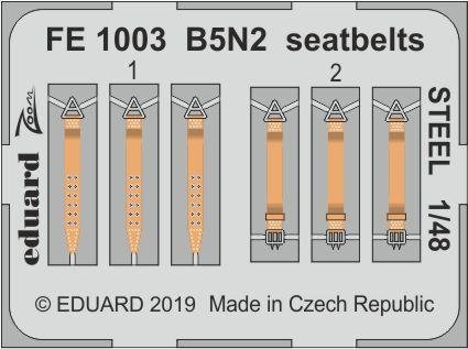 Eduard FE1003 B5N2 seatbelts STEEL HASEGAWA 1/48