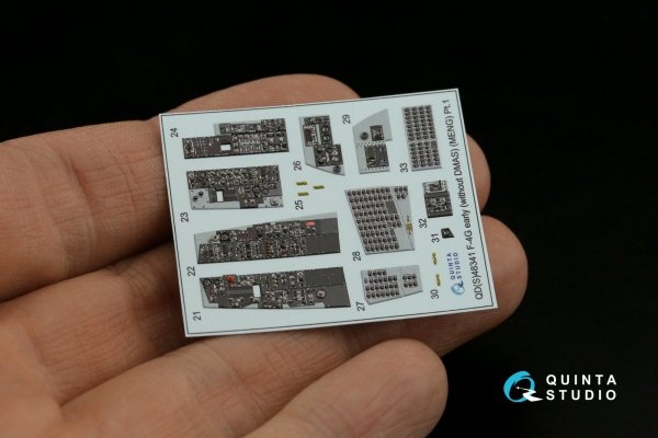 Quinta Studio QD48341 F-4G early 3D-Printed &amp; coloured Interior on decal paper (Meng) 1/48