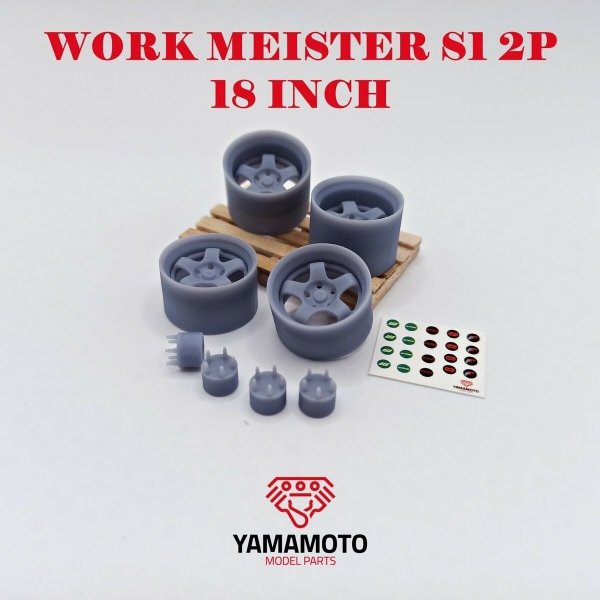 Yamamoto Model Parts YMPRIM6 Work Meister S1 2P 18&quot; 5 Nuts 1/24