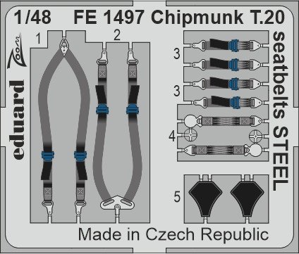Eduard FE1497 Chipmunk T.20 Seatbelts STEEL AIRFIX 1/48