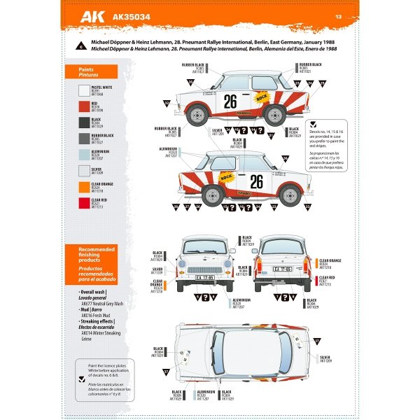 AK Interactive AK35034 Trabi 601 S Rallye 1/35