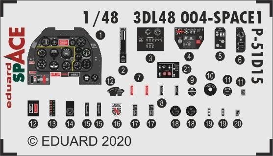 Eduard 3DL48004 P-51D-15+ SPACE 3D for Eduard 1/48