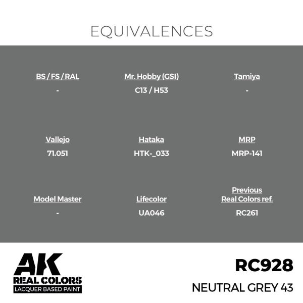 AK Interactive RC928 Neutral Grey 43 17 ml