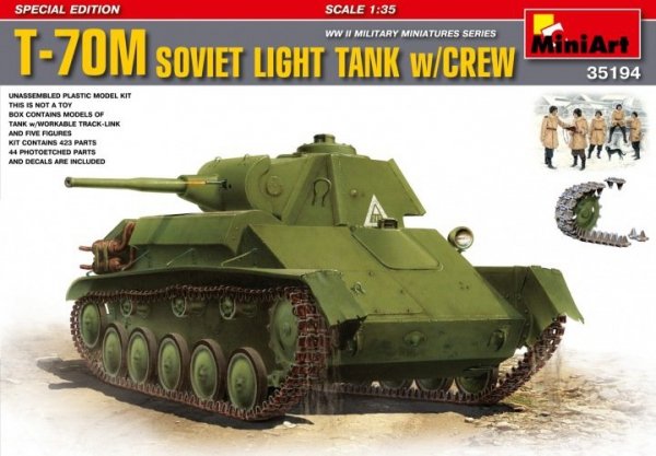 MiniArt 35194 T-70M Soviet Light Tank w/Crew Special Edition