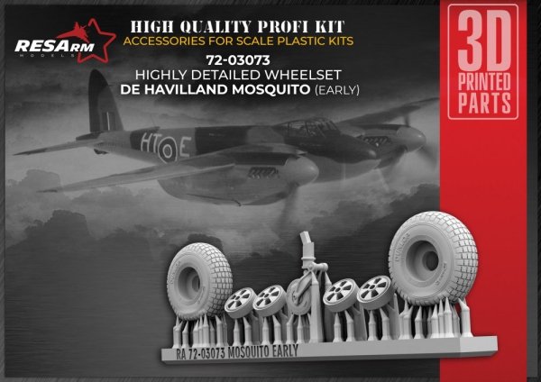 RESArm 72-03073 de Havilland Mosquito EARLY - Wheels under load (3D resin printing) 1/72