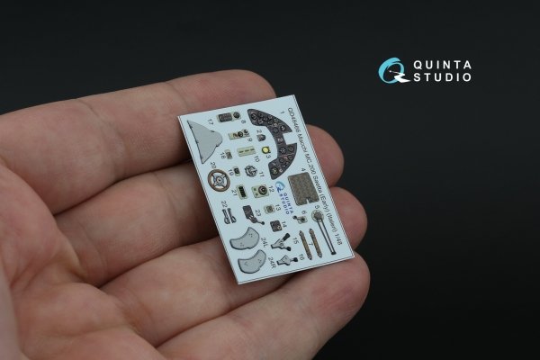 Quinta Studio QD48466 Macchi MC.200 Saetta (Early) 3D-Printed coloured Interior on decal paper (Italeri) 1/48