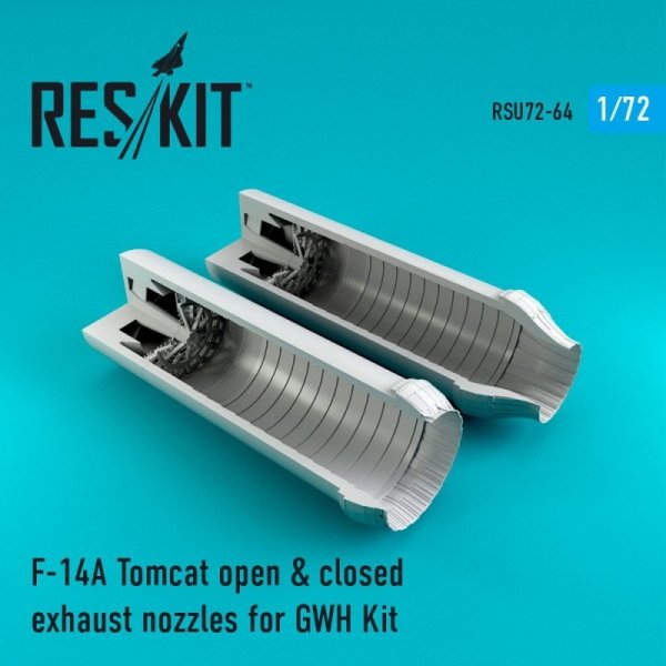RESKIT RSU72-0064 F-14A Tomcat open &amp; closed exhaust nozzles for Great Wall Hobby 1/72