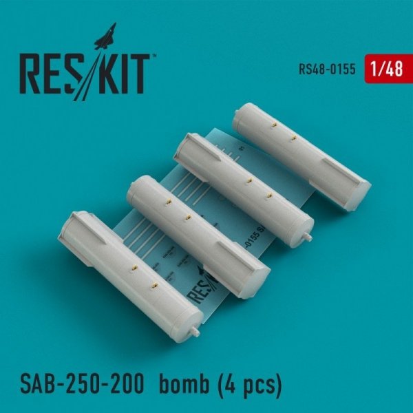 RESKIT RS48-0155 SAB-250-200 bomb (4 pcs) 1/48