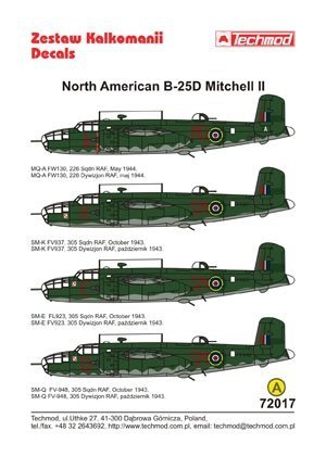 Techmod 72017 - North American B-25D Mitchell II (1:72)