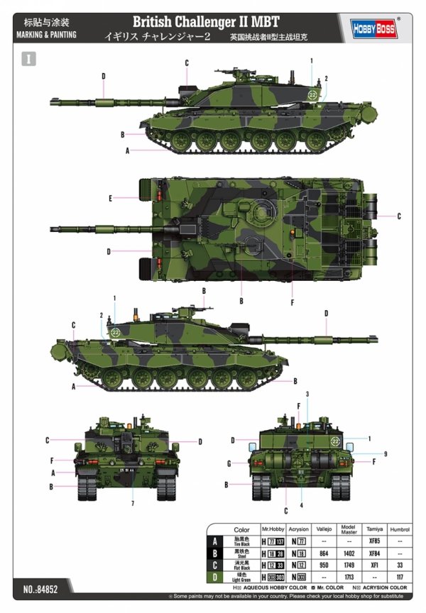 Hobby Boss 84852 Challenger II British MBT 1/48