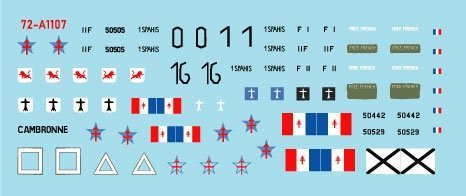 Star Decals 72-A1107 French Fighting Vehicles in Africa # 2 FFL - Forces Francaises Libres 1/72