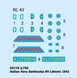 Trumpeter 05778 Italian Navy Battleship RN Littorio 1941 1/700