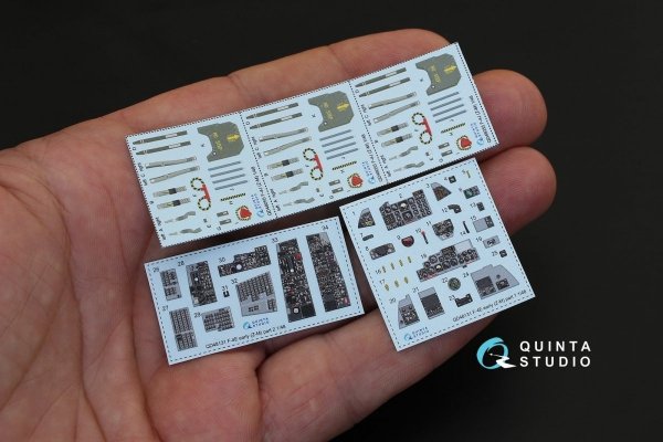 Quinta Studio QD48131 F-4E early/F-4EJ 3D-Printed &amp; coloured Interior on decal paper (for ZM SWS kit) 1/48