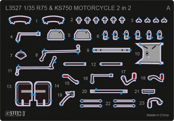 Great Wall Hobby L3527 WWII German Motorcycle R75 &amp; KS750 2 in 2 1/35