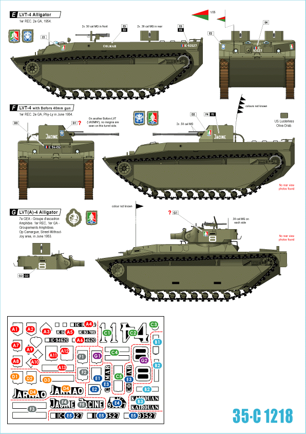 Star Decals 35-C1218 Indochine The Foreign Legion - Regiment Etranger Cavalerie 3 1/35