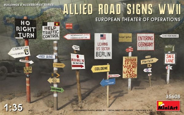 MiniArt 35608 Allied Road Signs WWII. European Theatre of Operations 1/35