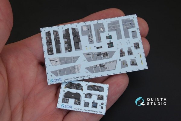 Quinta Studio QD48145 F/A-18B 3D-Printed &amp; coloured Interior on decal paper (for Kinetic kit) 1/48