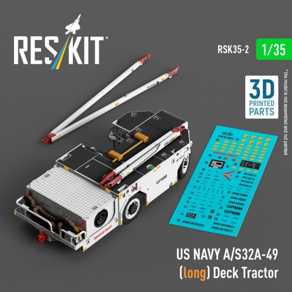 RESKIT RSK35-0002 US NAVY A/S32A-49 (long) Deck Tractor (3D Printed model kit) (1/35)