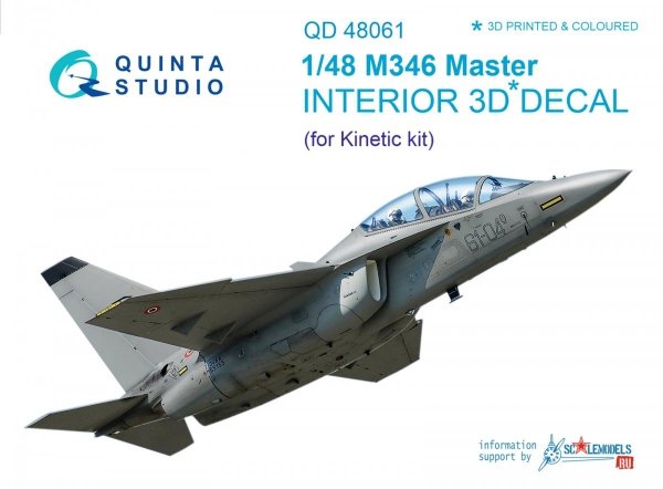 Quinta Studio QD48061 M346 Master 3D-Printed &amp; coloured Interior on decal paper (for Kinetic kit) 1/48