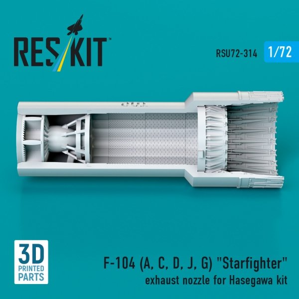 RESKIT RSU72-0314 F-104 (A, C, D, J, G) "Starfighter" exhaust nozzle for Hasegawa kit (3D Printed) 1/72