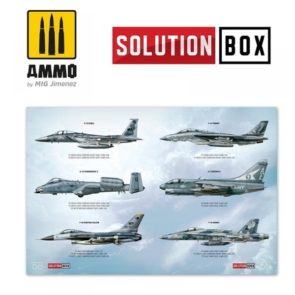 AMMO of Mig Jimenez 6509 How To Paint USAF Navy Grey Fighters Solution Book