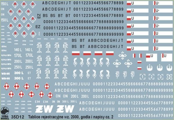 ToRo Model 35D12 - Polish Army vehicles Registration numbers 2000 pattern, unit insignia &amp; stencils, vol.2 1/35
