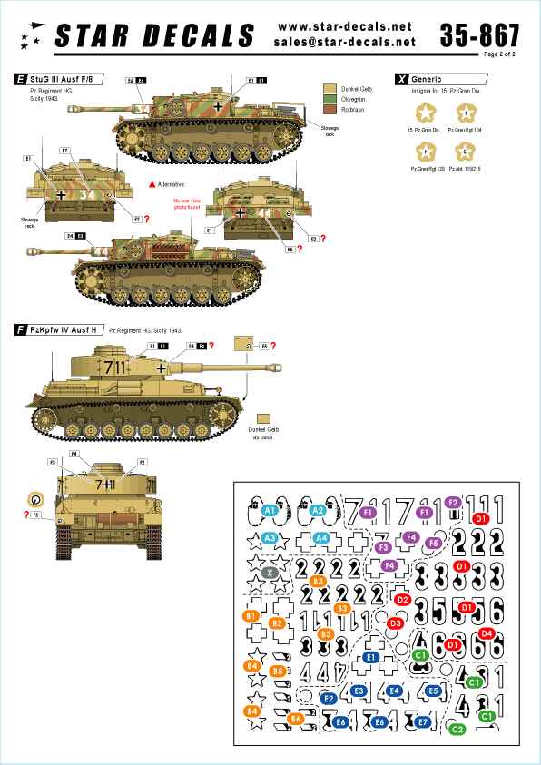 Star Decals 35-867 German Tanks in Italy 4 1/35