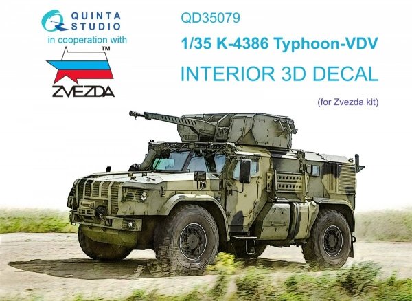 Quinta Studio QD35079 K-4386 Typhoon VDV 3D-Printed &amp; coloured Interior on decal paper (Zvezda) 1/35
