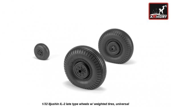 Armory Models AW32016 Iljushin IL-2 Bark late type wheels w/ weighted tyres 1/32