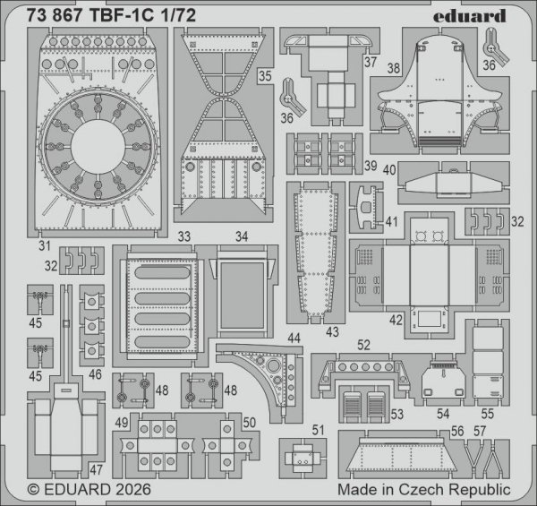 Eduard 73867 Grumman TBF-1 C - PE Set (for Hobby Boss Kits) 1/72