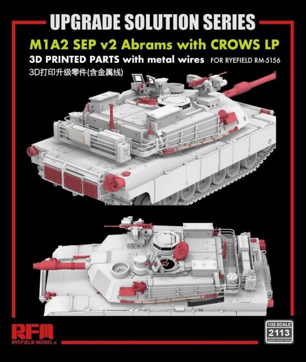 Rye Field Model 2113 M1A2 SEP v2 Abrams with CROWS LP Upgrade Solution 1/35